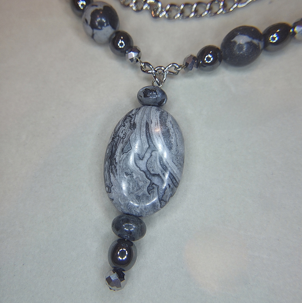Artisan Gemstone Beaded Pendant Necklace - Picture 3 of 3